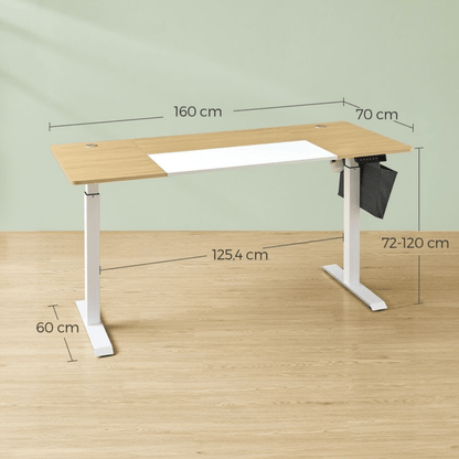 Elektrisch höhenverstellbarer Schreibtisch 160 × 70 cm – Lio – mit Memory & Stauraum - nestful