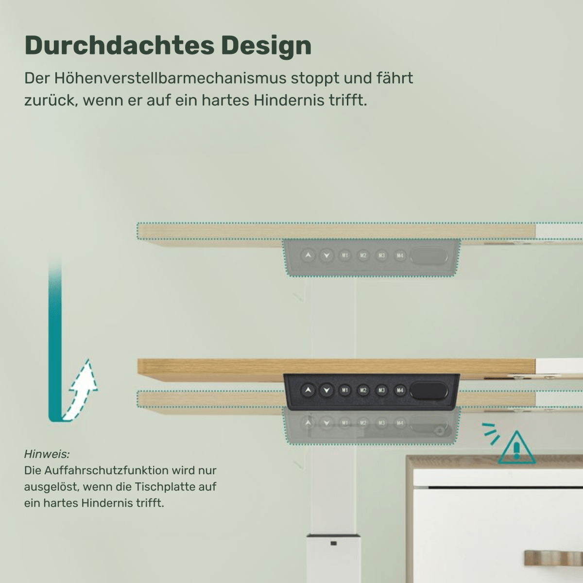 Elektrisch höhenverstellbarer Schreibtisch 160 × 70 cm – Lio – mit Memory & Stauraum - nestful