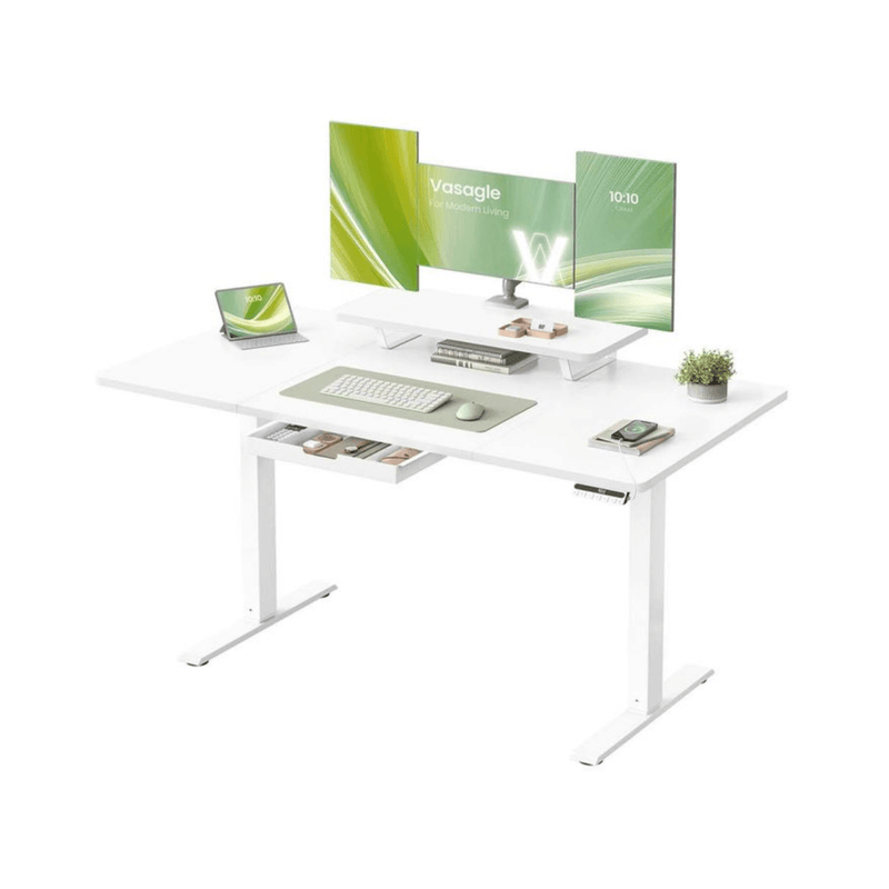Elektrisch höhenverstellbarer Schreibtisch – Miro – mit Monitorständer, Memory & USB - nestful