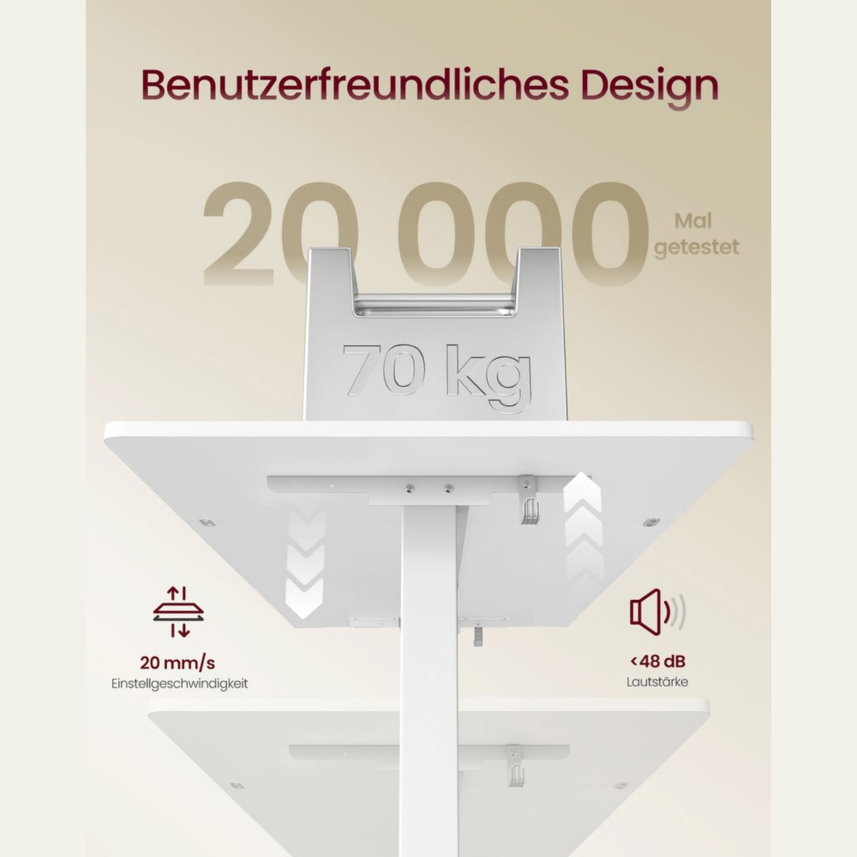 Elektrisch höhenverstellbarer Schreibtisch – Miro – mit Monitorständer, Memory & USB - nestful