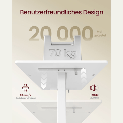 Elektrisch höhenverstellbarer Schreibtisch – Miro – mit Monitorständer, Memory & USB - nestful