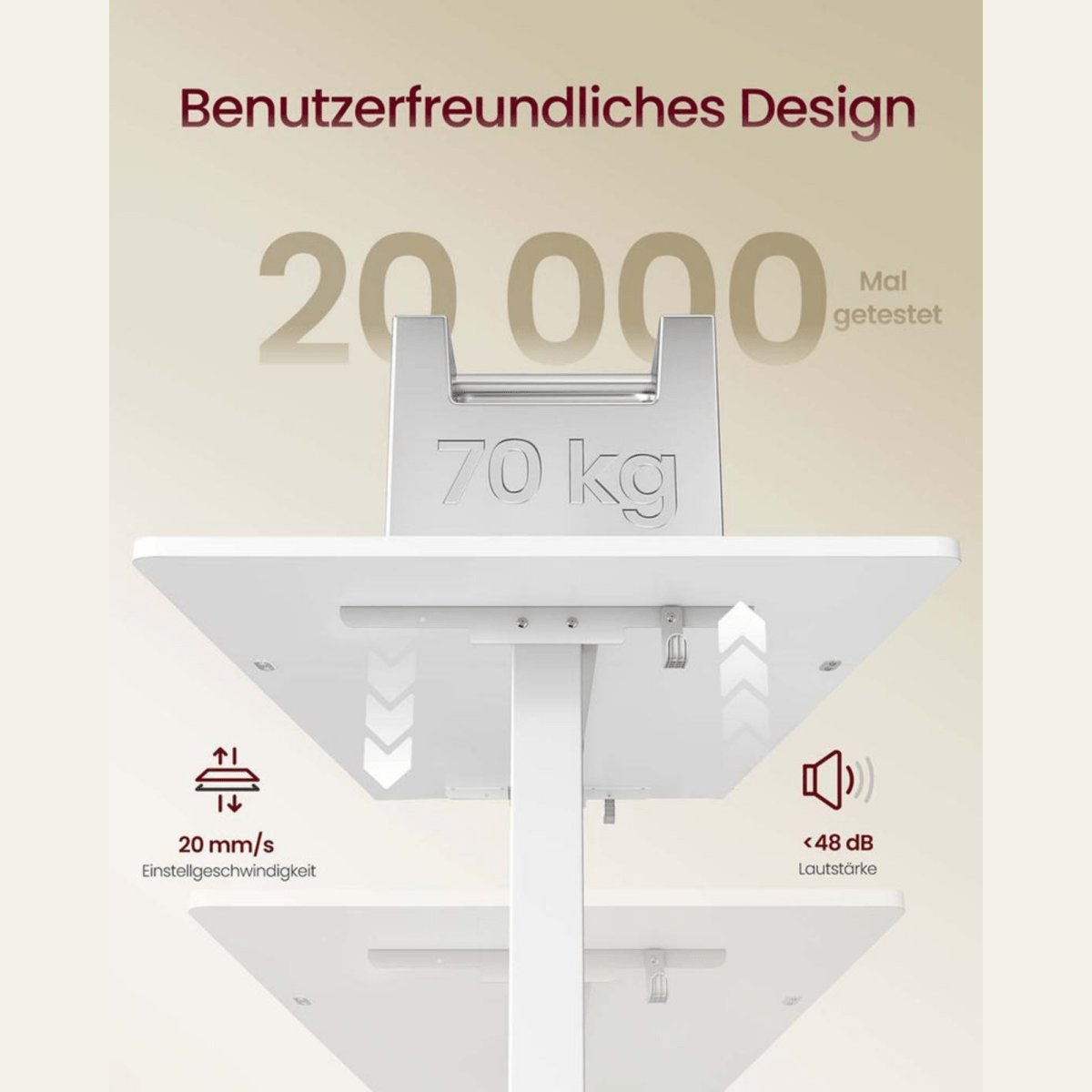 Elektrisch höhenverstellbarer Schreibtisch – Miro – mit Monitorständer, Memory & USB - nestful