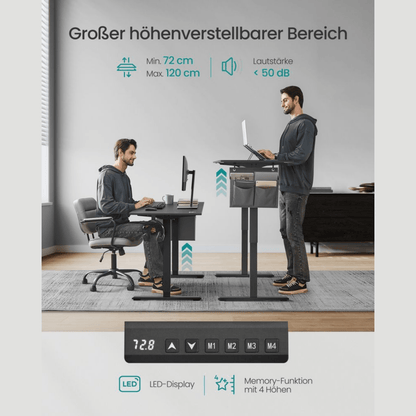 Elektrisch höhenverstellbarer Schreibtisch – Nilo – mit Memory & Kabelmanagement - nestful