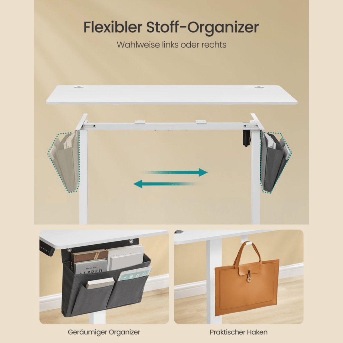 Elektrisch höhenverstellbarer Schreibtisch – Nilo – mit Memory & Kabelmanagement - nestful