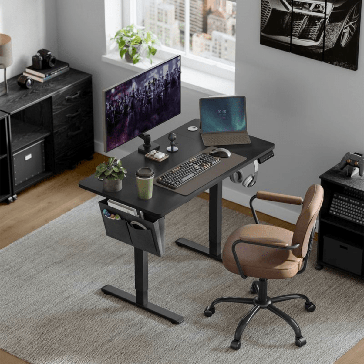 Elektrisch höhenverstellbarer Schreibtisch – Nilo – mit Memory & Kabelmanagement - nestful