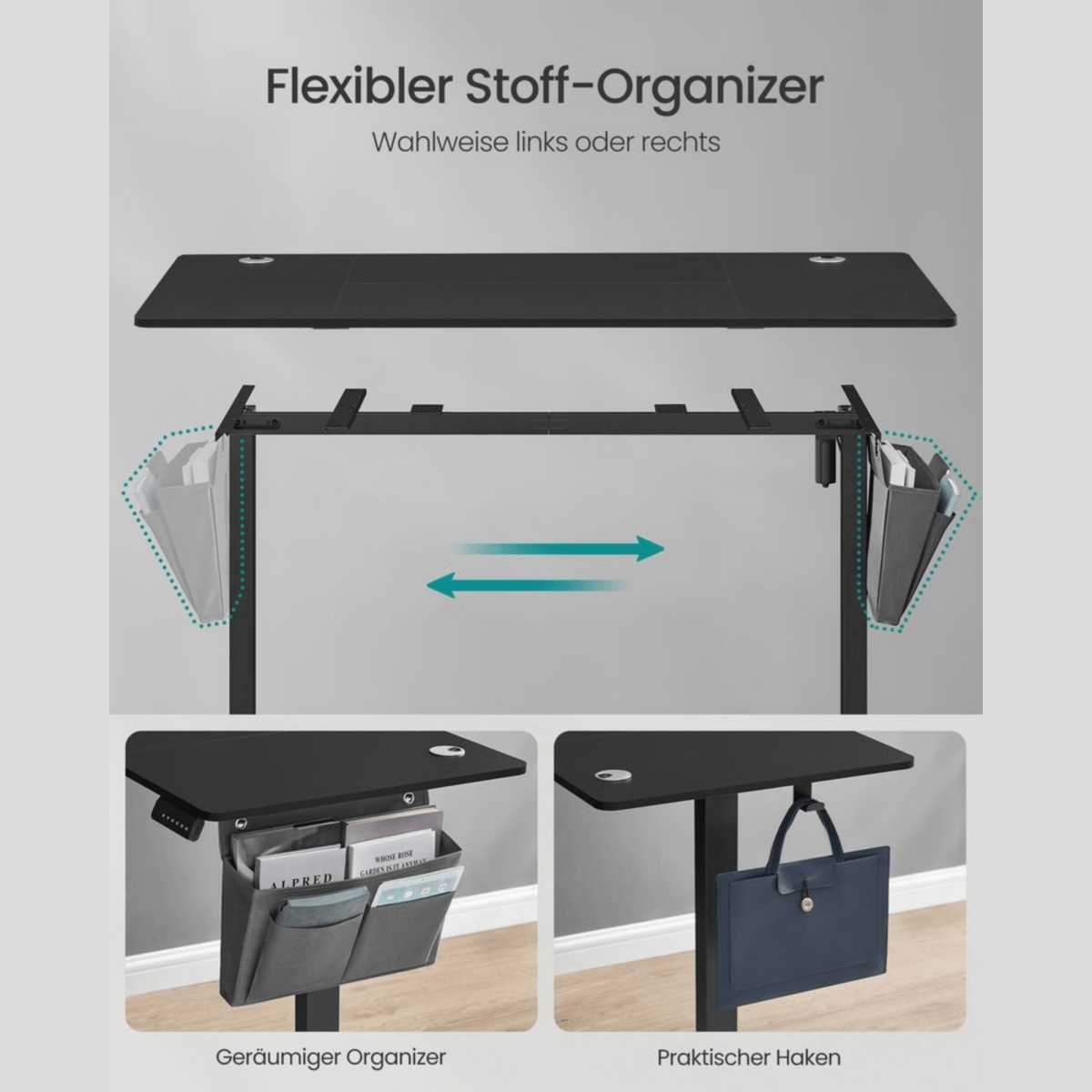 Elektrisch höhenverstellbarer Schreibtisch – Nilo – mit Memory & Kabelmanagement - nestful
