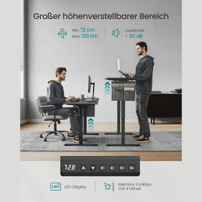 Elektrisch höhenverstellbarer Schreibtisch – Nilo – mit Memory & Kabelmanagement - nestful