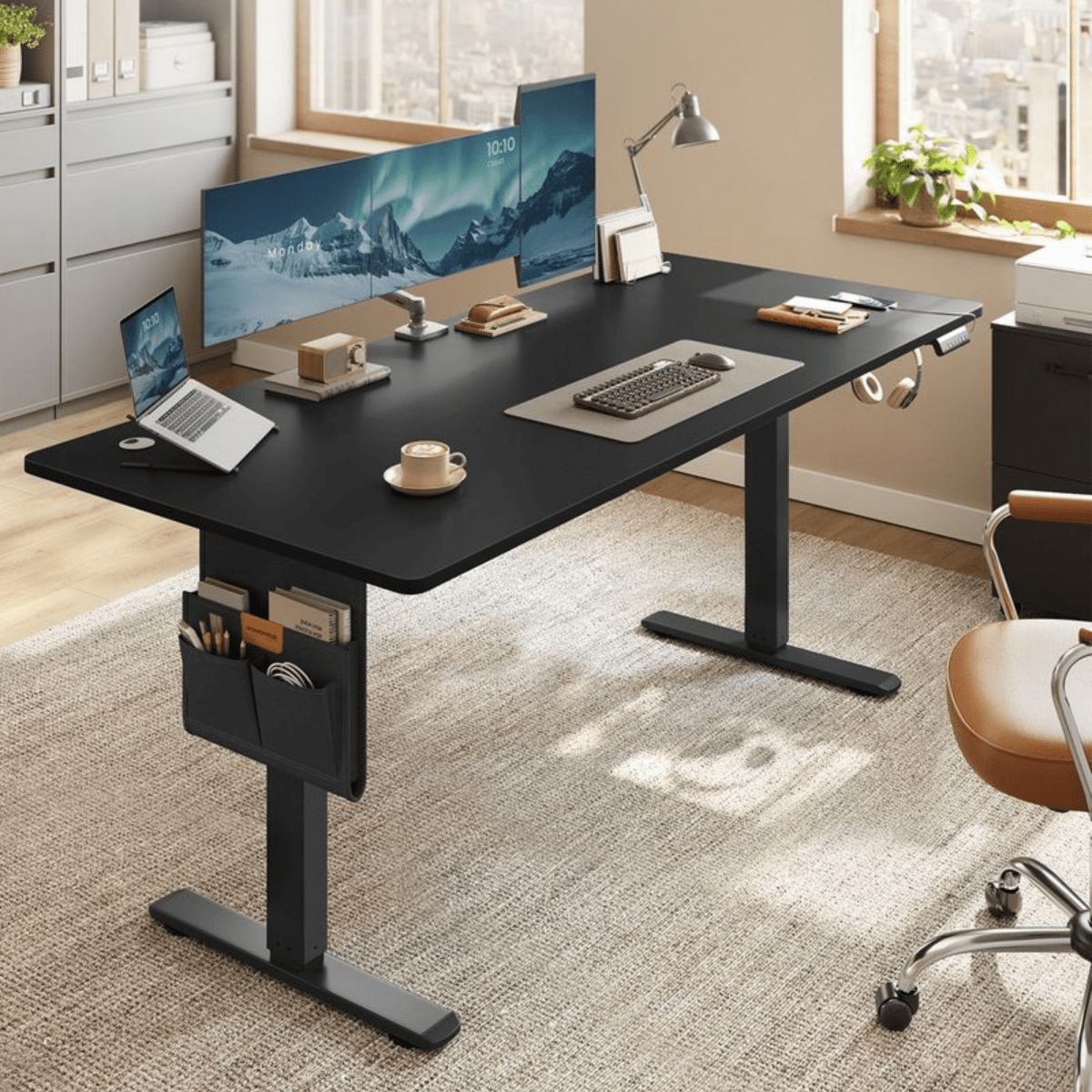 Elektrisch höhenverstellbarer Schreibtisch – Nilo – mit Memory & Kabelmanagement - nestful