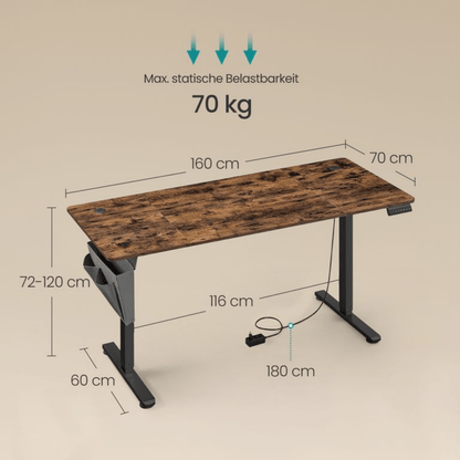 Elektrisch höhenverstellbarer Schreibtisch – Nilo – mit Memory & Kabelmanagement - nestful