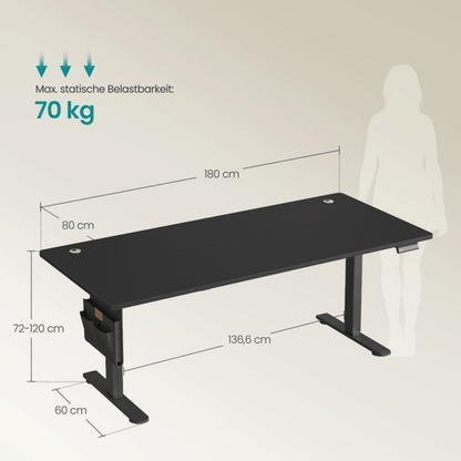 Elektrisch höhenverstellbarer Schreibtisch – Nilo – mit Memory & Kabelmanagement - nestful