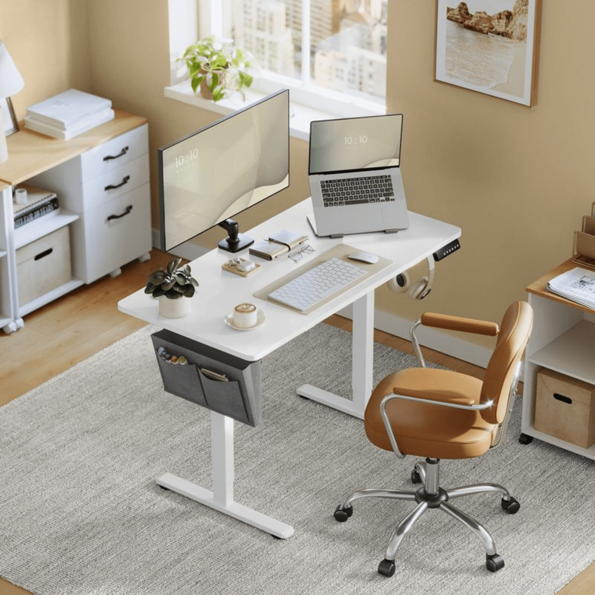 Elektrisch höhenverstellbarer Schreibtisch – Nilo – mit Memory & Kabelmanagement - nestful