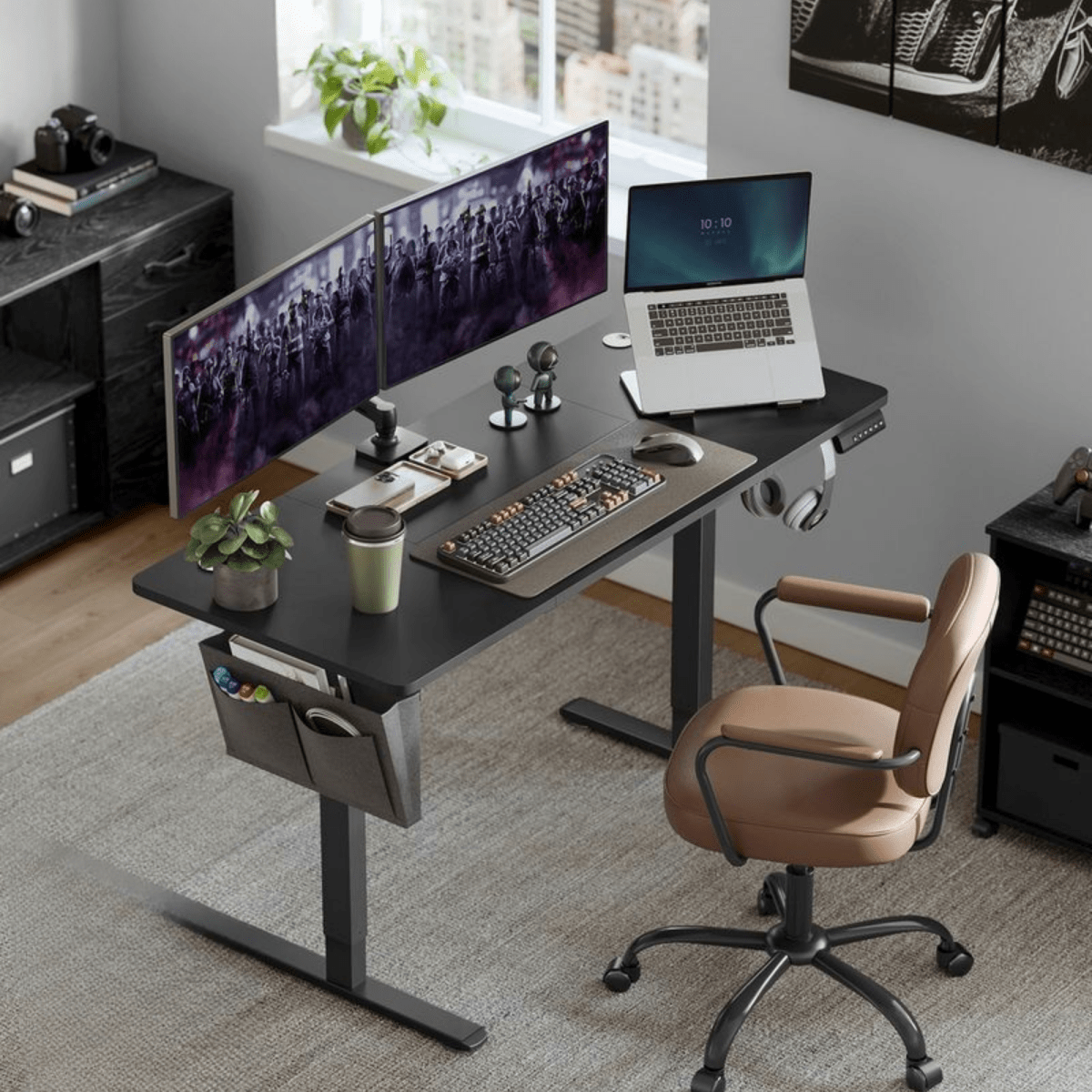 Elektrisch höhenverstellbarer Schreibtisch – Nilo – mit Memory & Kabelmanagement - nestful