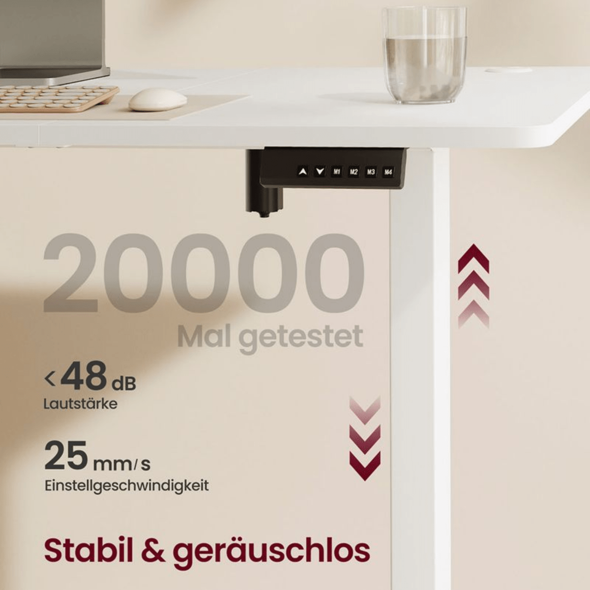 Elektrisch höhenverstellbarer Schreibtisch – Nilo – mit Memory & Kabelmanagement - nestful