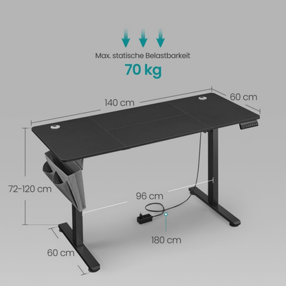 Elektrisch höhenverstellbarer Schreibtisch – Nilo – mit Memory & Kabelmanagement - nestful
