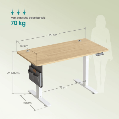 Elektrisch höhenverstellbarer Schreibtisch – Nilo – mit Memory & Kabelmanagement - nestful