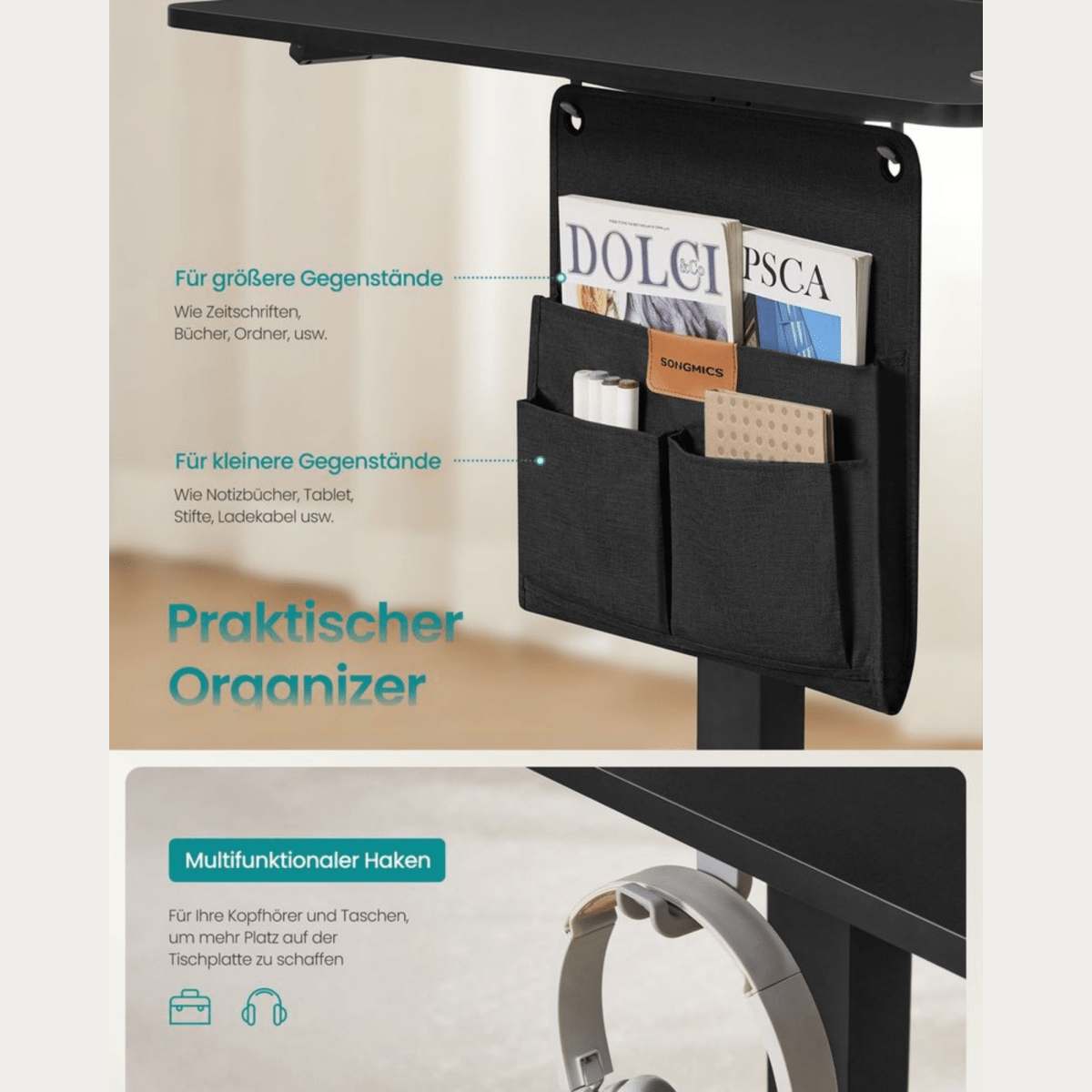 Elektrisch höhenverstellbarer Schreibtisch – Nilo – mit Memory & Kabelmanagement - nestful