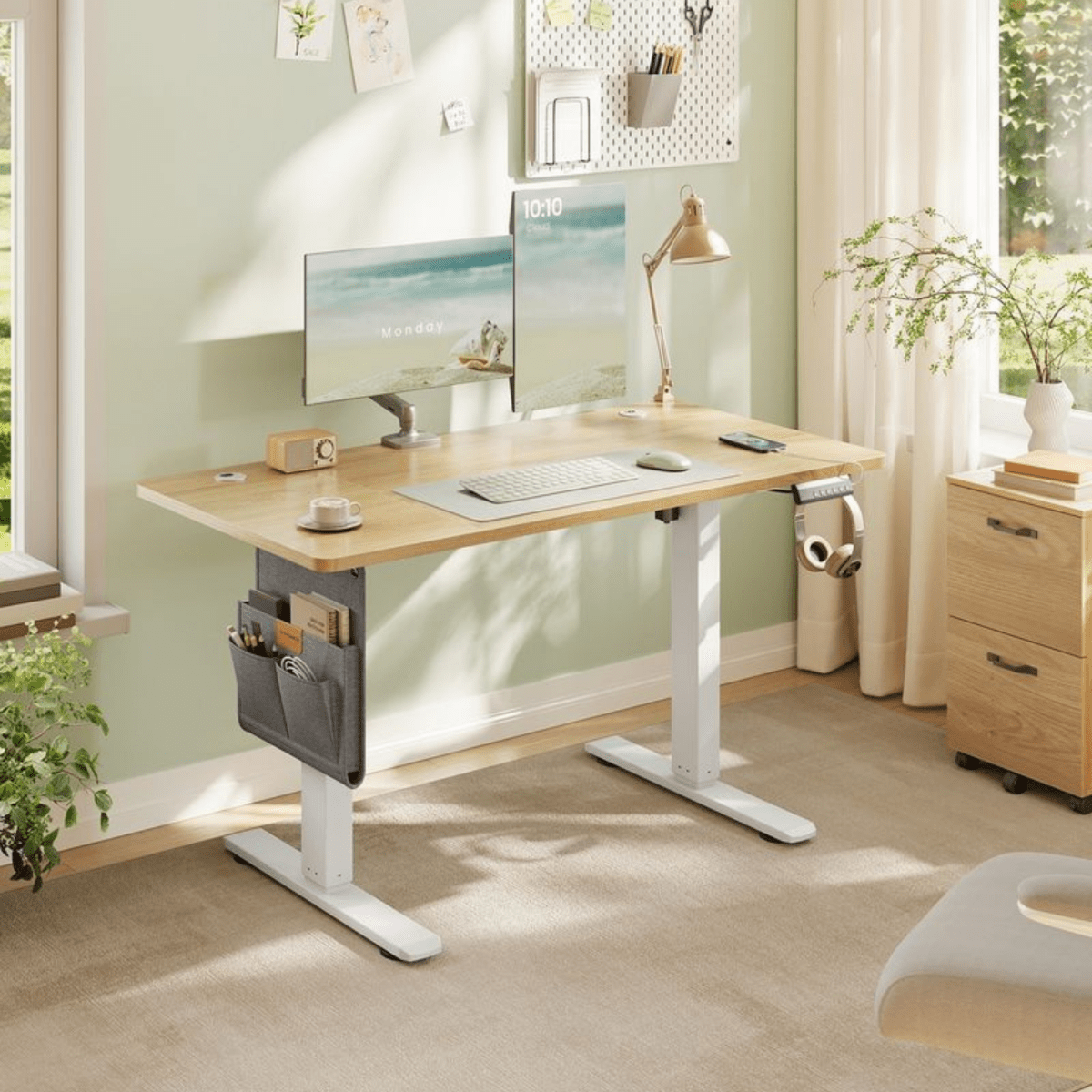 Elektrisch höhenverstellbarer Schreibtisch – Nilo – mit Memory & Kabelmanagement - nestful