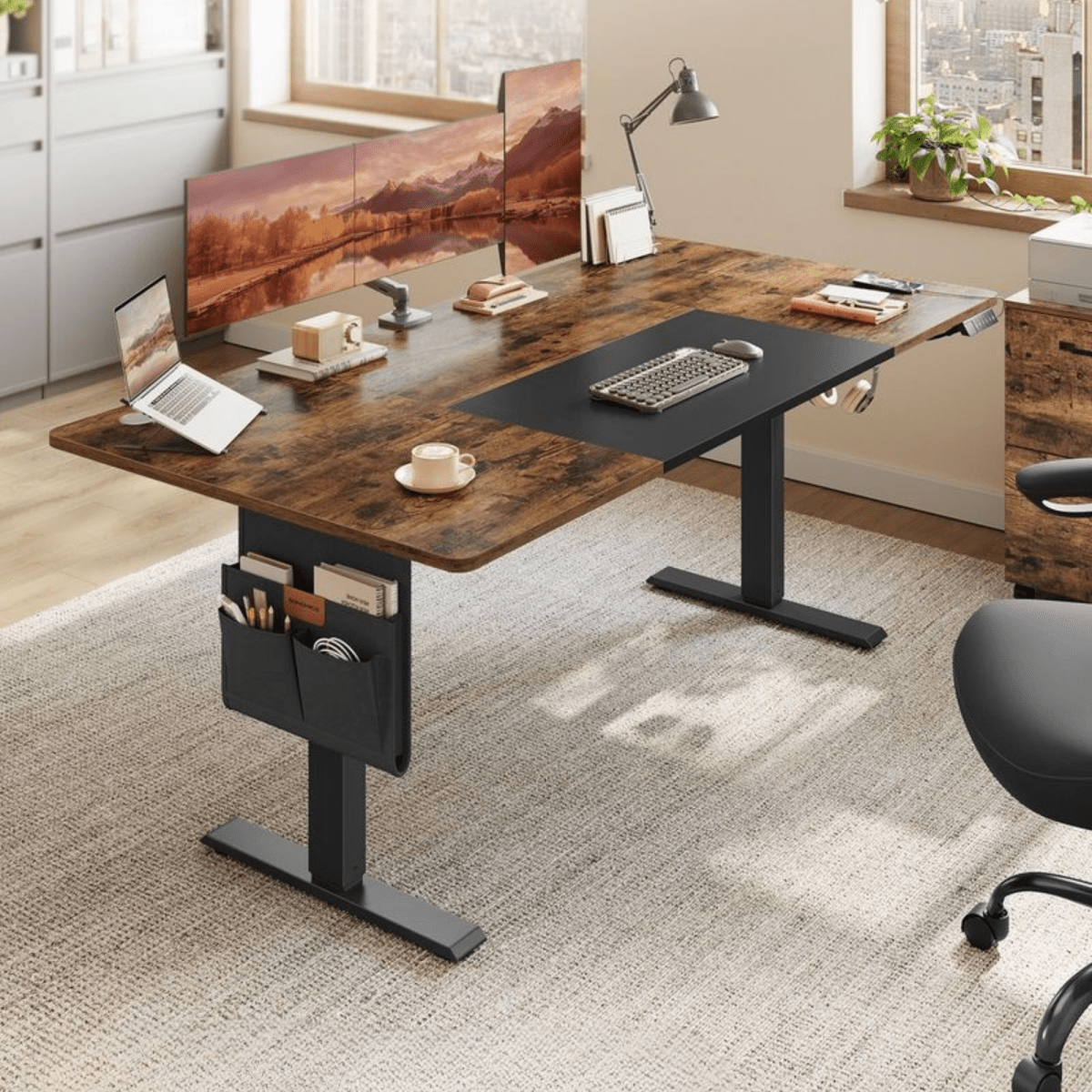 Elektrisch höhenverstellbarer Schreibtisch – Nilo – mit Memory & Kabelmanagement - nestful