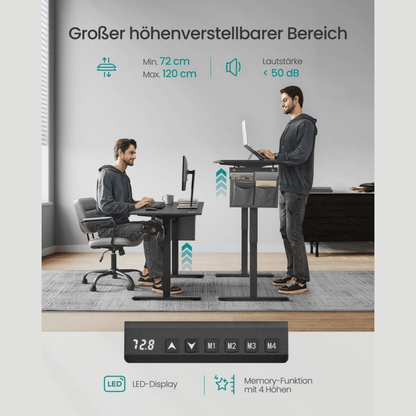 Elektrisch höhenverstellbarer Schreibtisch – Nilo – mit Memory & Kabelmanagement - nestful