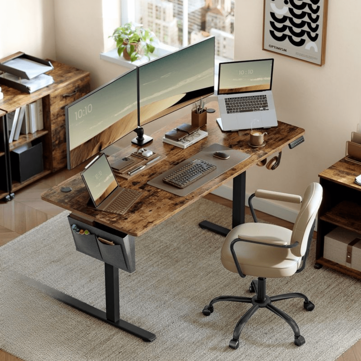 Elektrisch höhenverstellbarer Schreibtisch – Nilo – mit Memory & Kabelmanagement - nestful