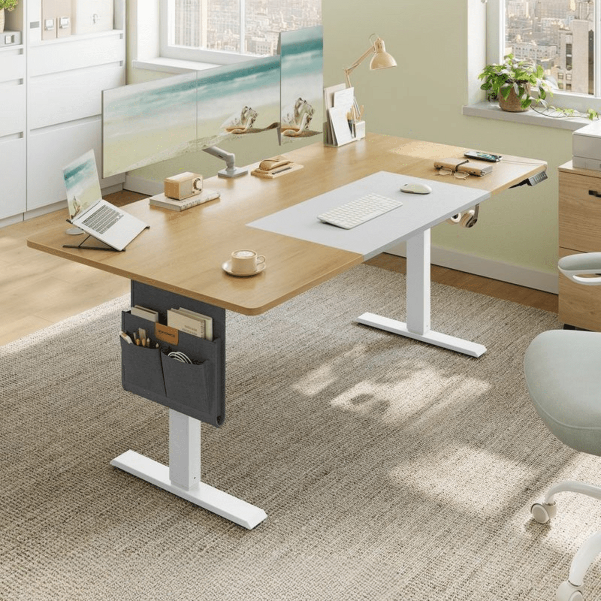 Elektrisch höhenverstellbarer Schreibtisch – Nilo – mit Memory & Kabelmanagement - nestful