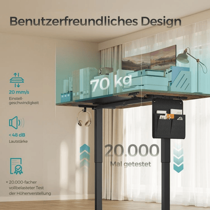 Elektrisch höhenverstellbarer Schreibtisch – Nilo – mit Memory & Kabelmanagement - nestful