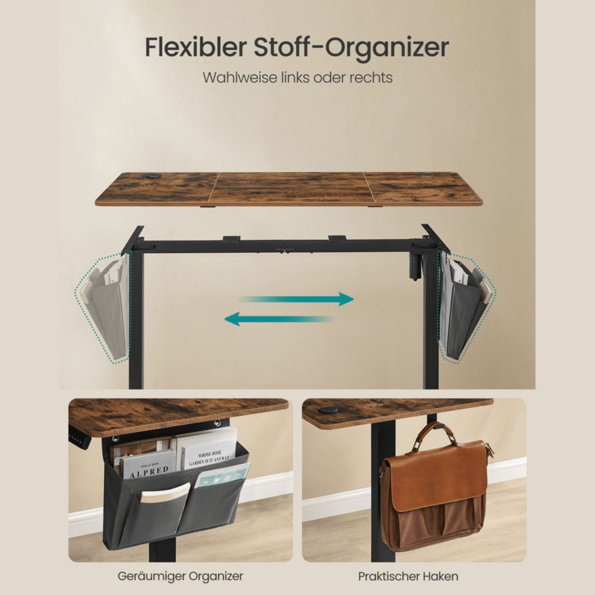 Elektrisch höhenverstellbarer Schreibtisch – Nilo – mit Memory & Kabelmanagement - nestful