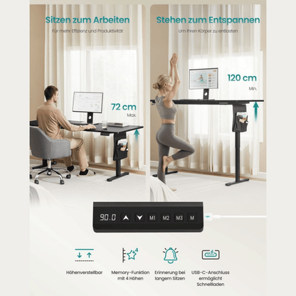 Elektrisch höhenverstellbarer Schreibtisch – Nilo – mit Memory & Kabelmanagement - nestful