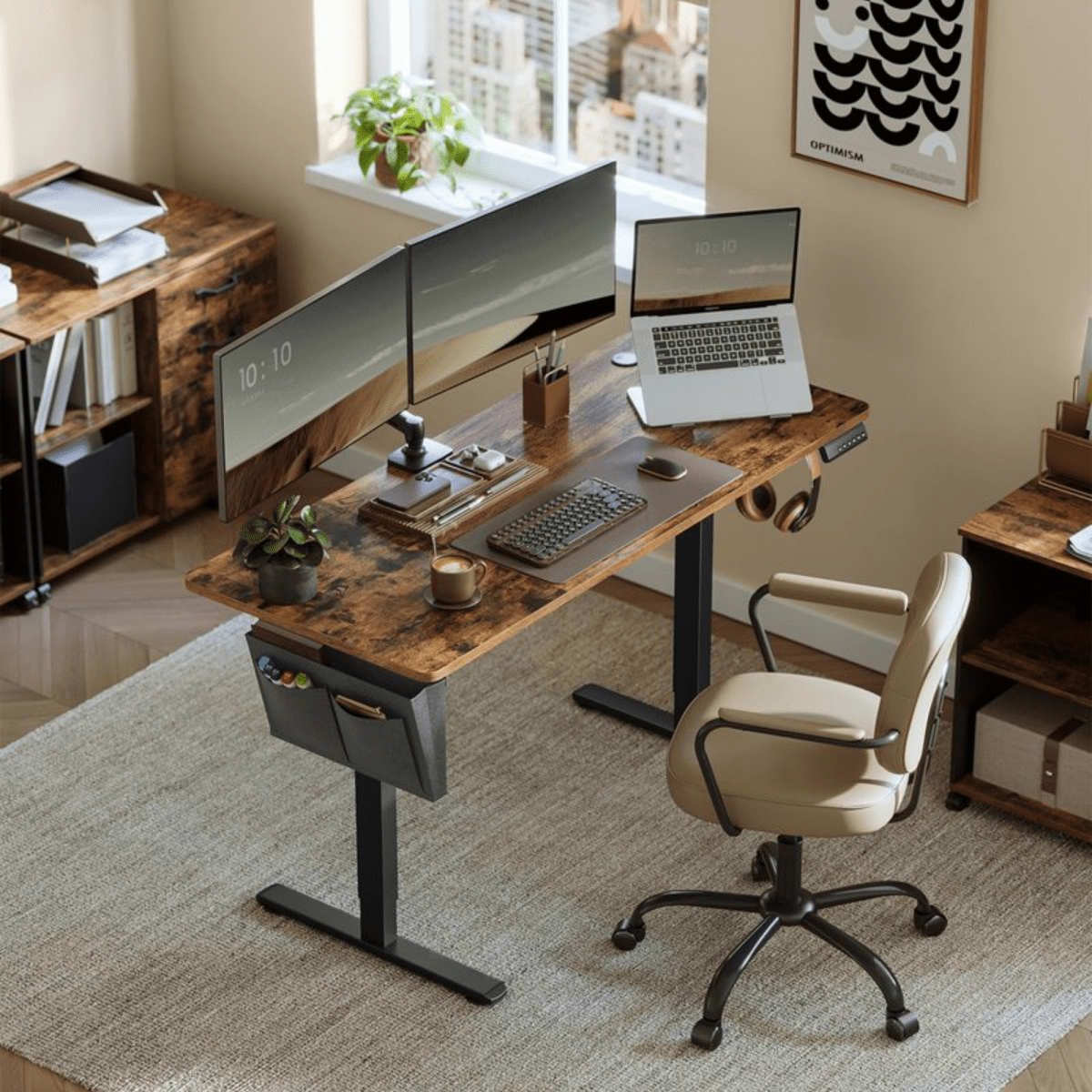 Elektrisch höhenverstellbarer Schreibtisch – Nilo – mit Memory & Kabelmanagement - nestful