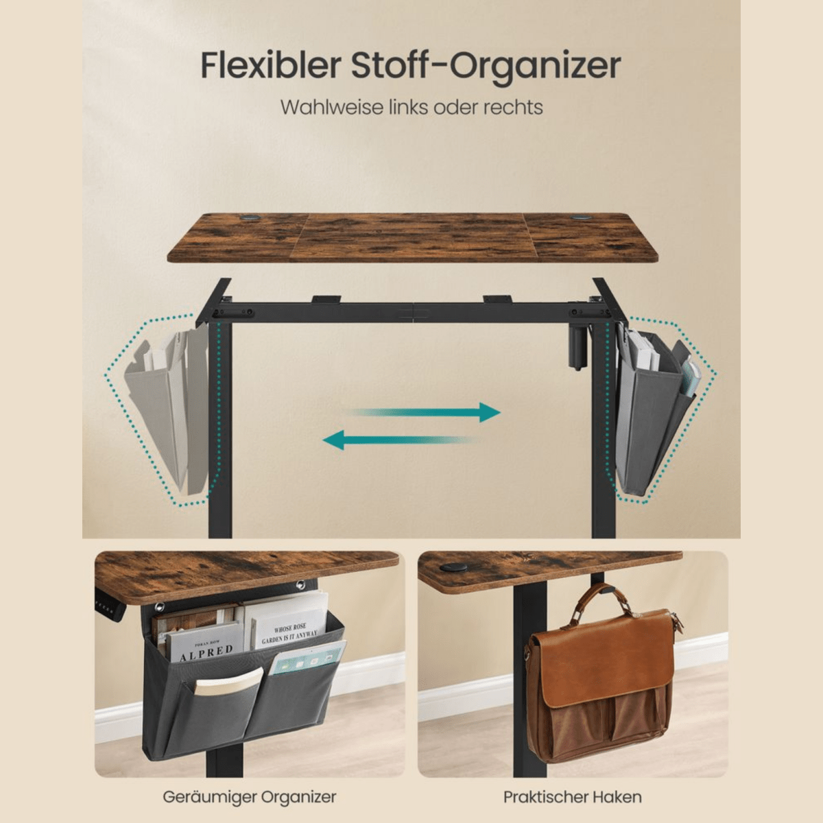 Elektrisch höhenverstellbarer Schreibtisch – Nilo – mit Memory & Kabelmanagement - nestful
