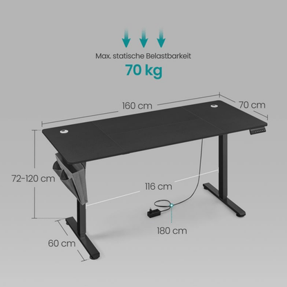 Elektrisch höhenverstellbarer Schreibtisch – Nilo – mit Memory & Kabelmanagement - nestful