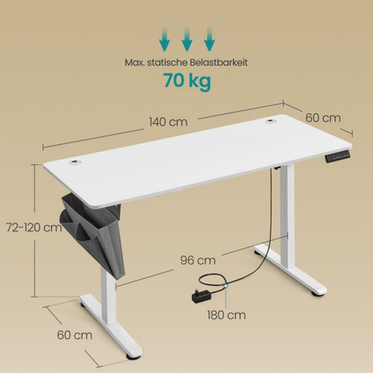 Elektrisch höhenverstellbarer Schreibtisch – Nilo – mit Memory & Kabelmanagement - nestful