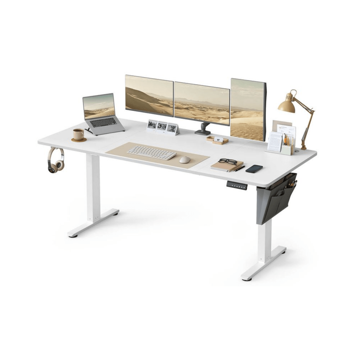 Elektrisch höhenverstellbarer Schreibtisch – Nilo – mit Memory & Kabelmanagement - nestful