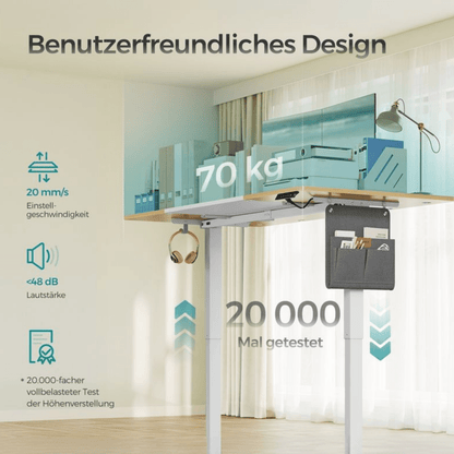 Elektrisch höhenverstellbarer Schreibtisch – Nilo – mit Memory & Kabelmanagement - nestful