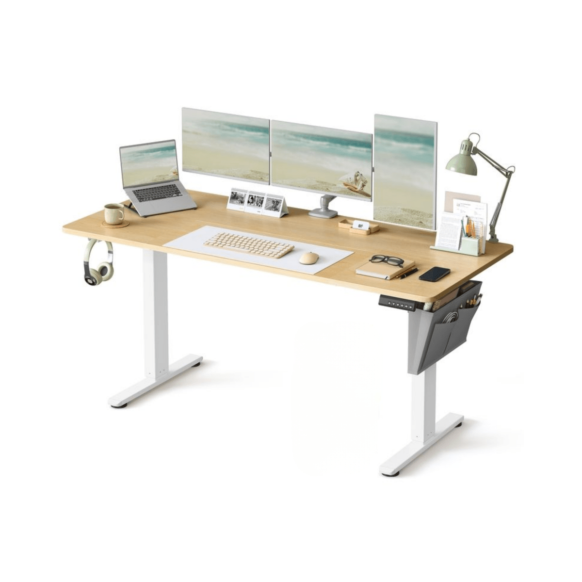 Elektrisch höhenverstellbarer Schreibtisch – Nilo – mit Memory & Kabelmanagement - nestful