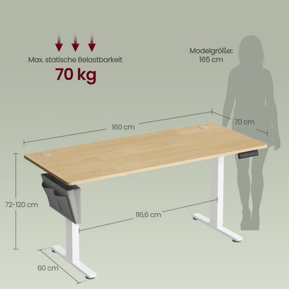 Elektrisch höhenverstellbarer Schreibtisch – Nilo – mit Memory & Kabelmanagement - nestful