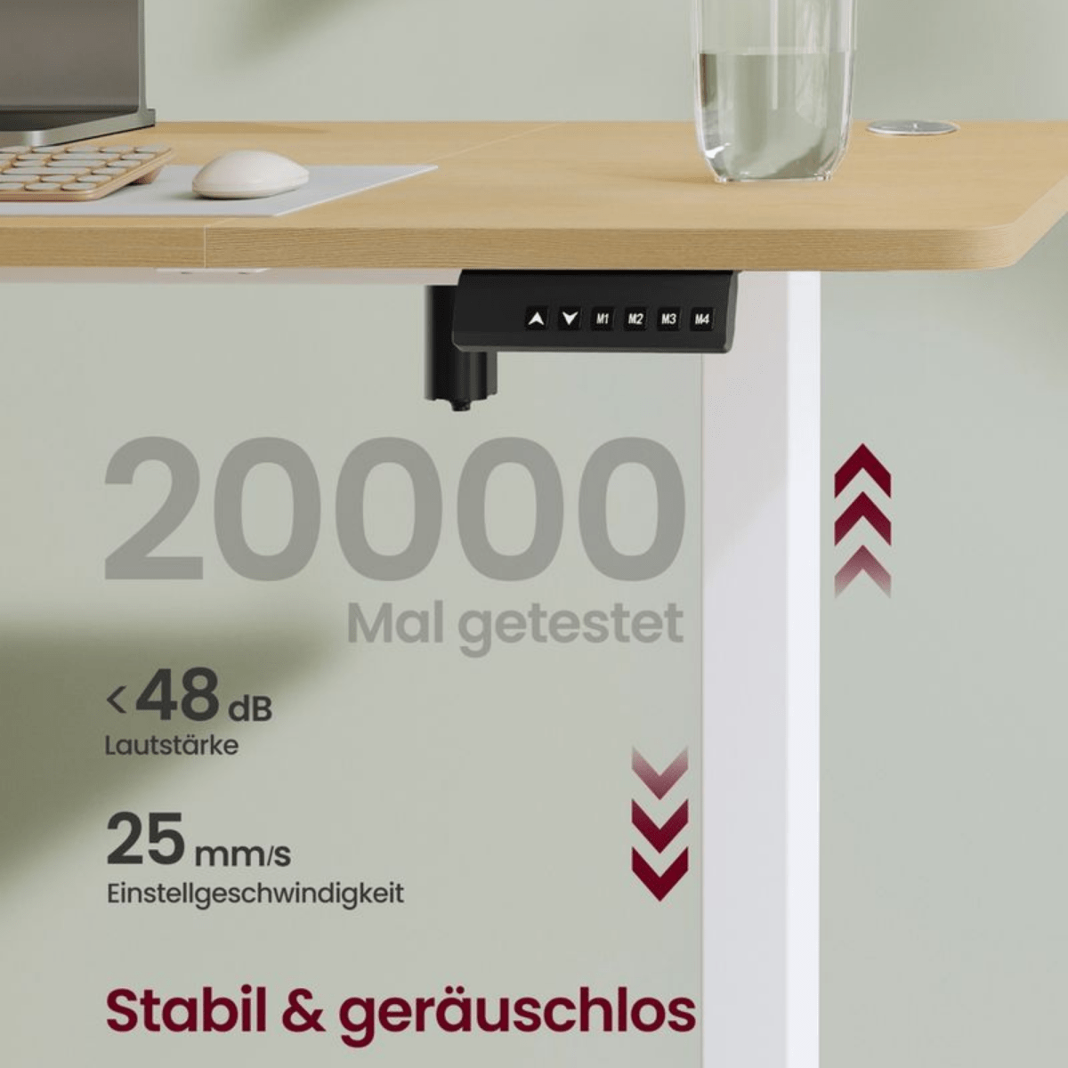 Elektrisch höhenverstellbarer Schreibtisch – Nilo – mit Memory & Kabelmanagement - nestful
