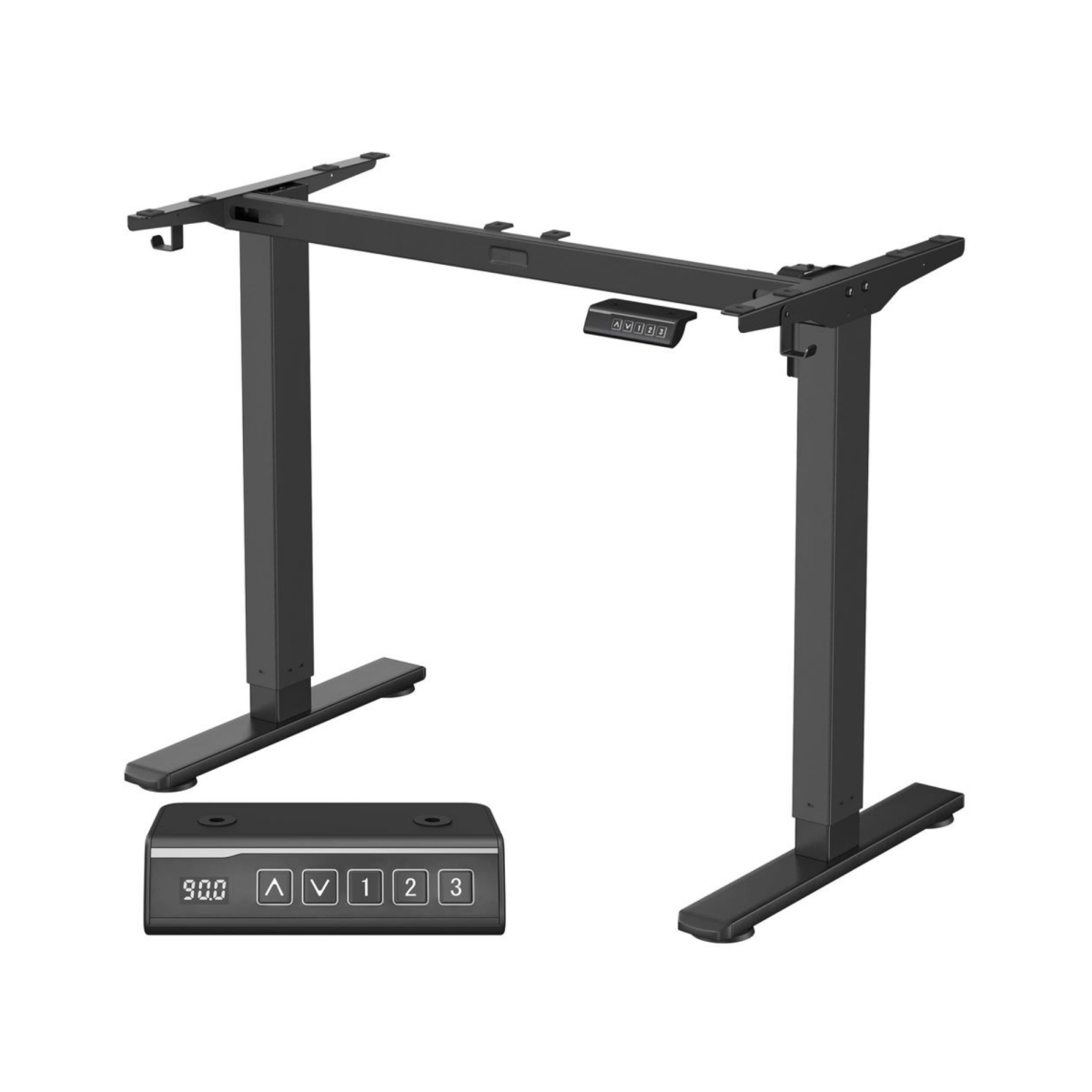 Elektrisches Schreibtischgestell höhenverstellbar 90–140 cm – Arvo – Memory & Rollen - nestful