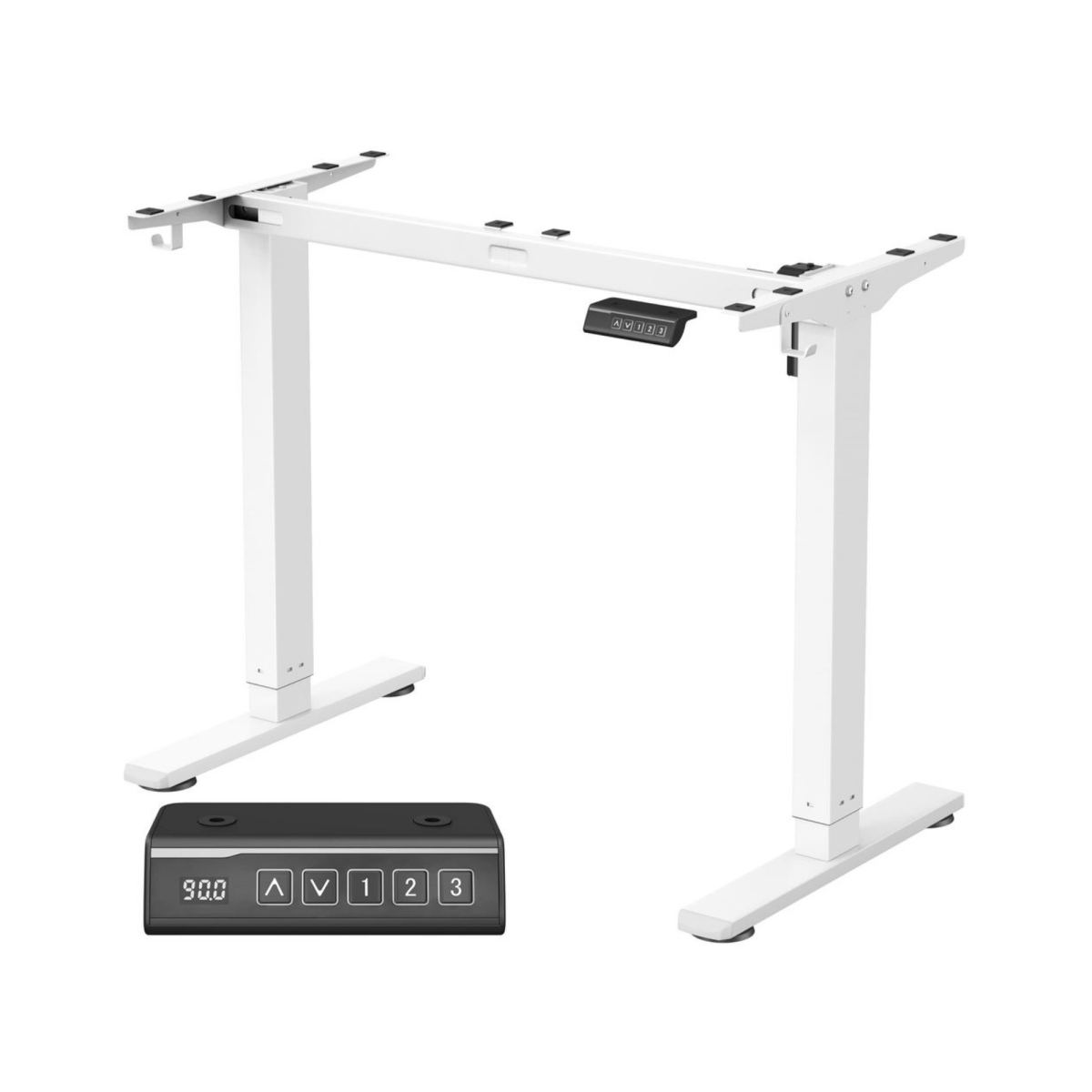 Elektrisches Schreibtischgestell höhenverstellbar 90–140 cm – Arvo – Memory & Rollen - nestful