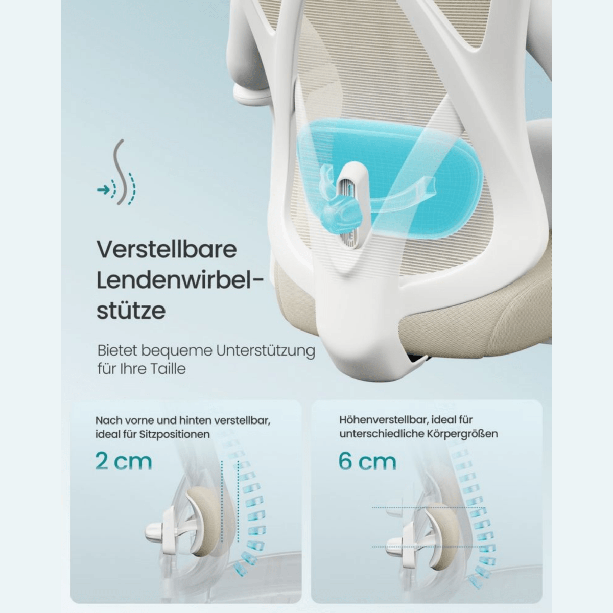 Ergonomischer Bürostuhl – Arvo – verstellbar bis 150 kg mit Kopfstütze & Lendenstütze - nestful