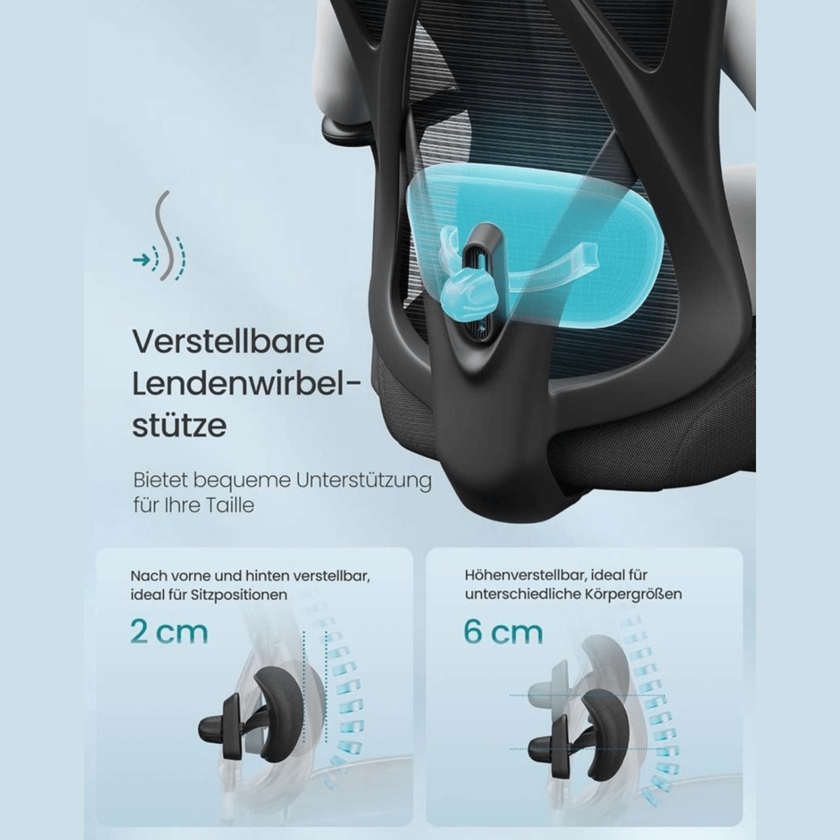 Ergonomischer Bürostuhl – Arvo – verstellbar bis 150 kg mit Kopfstütze & Lendenstütze - nestful