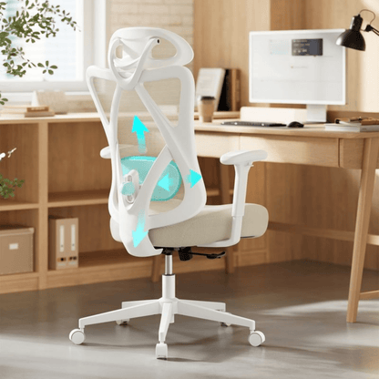 Ergonomischer Bürostuhl – Arvo – verstellbar bis 150 kg mit Kopfstütze & Lendenstütze - nestful