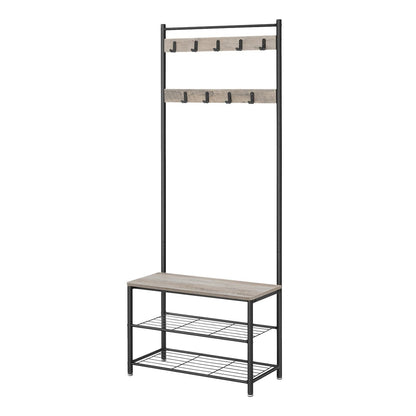 Garderobenständer – Bennet – mit Sitzbank & Schuhablagen – 70 cm - nestful