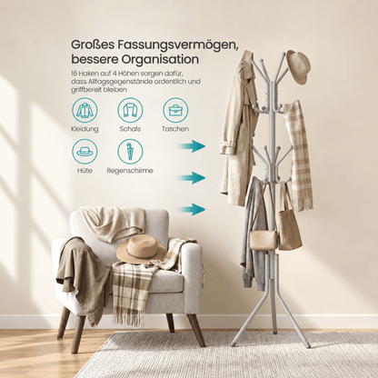 Garderobenständer – Bosse – aus Metall mit 16 Haken - nestful