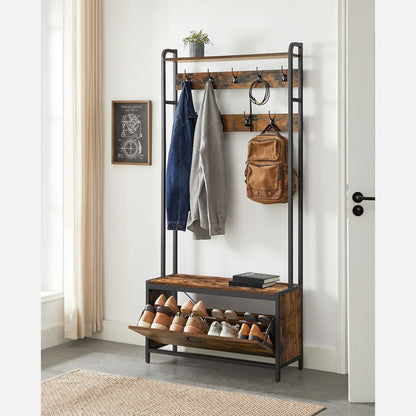 Garderobenständer – Emil – mit Schuhschrank & Sitzbank - nestful