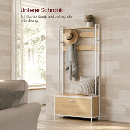 Garderobenständer – Emil – mit Schuhschrank & Sitzbank - nestful