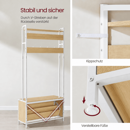 Garderobenständer – Emil – mit Schuhschrank & Sitzbank - nestful