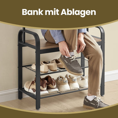 Garderobenständer – Erik – mit Schuhbank & Haken – 72 cm - nestful