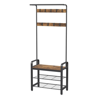 Garderobenständer – Erik – mit Schuhbank & Haken – 72 cm - nestful