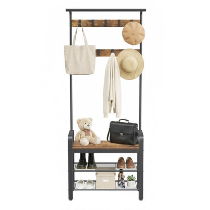 Garderobenständer – Erik – mit Schuhbank & Haken – 72 cm - nestful